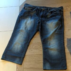 Buffalo David Bitton Blue Relaxed Fit Jeans with Natural Fading - 44 X 32